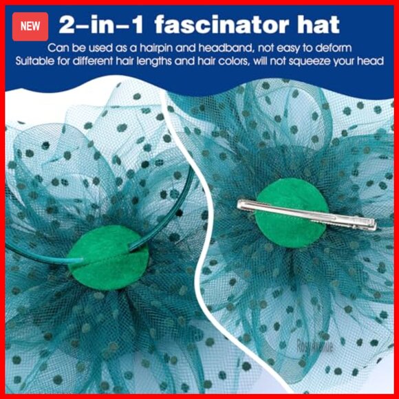 6-Piece Women\'s Fascinator Set with Feathers Mesh Flowers Vintage Style main image 4